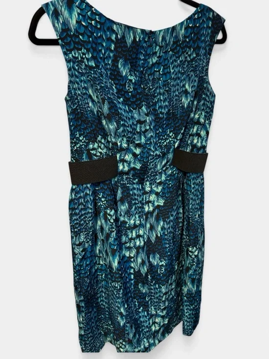 Nanette Lepore 100% Silk Peacock Feather Print Dress - Size 4 - Made in USA - Picture 5 of 8